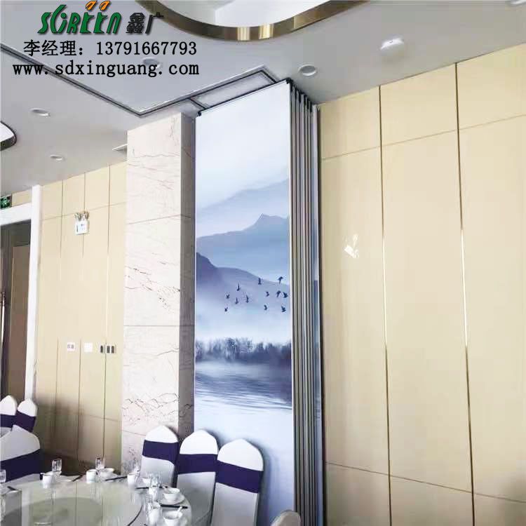 山東酒店活動隔斷，吊軌道隔斷工程
