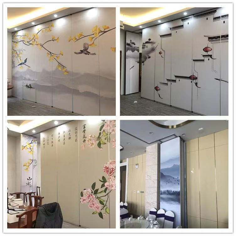 山東酒店活動隔斷，吊軌道隔斷工程