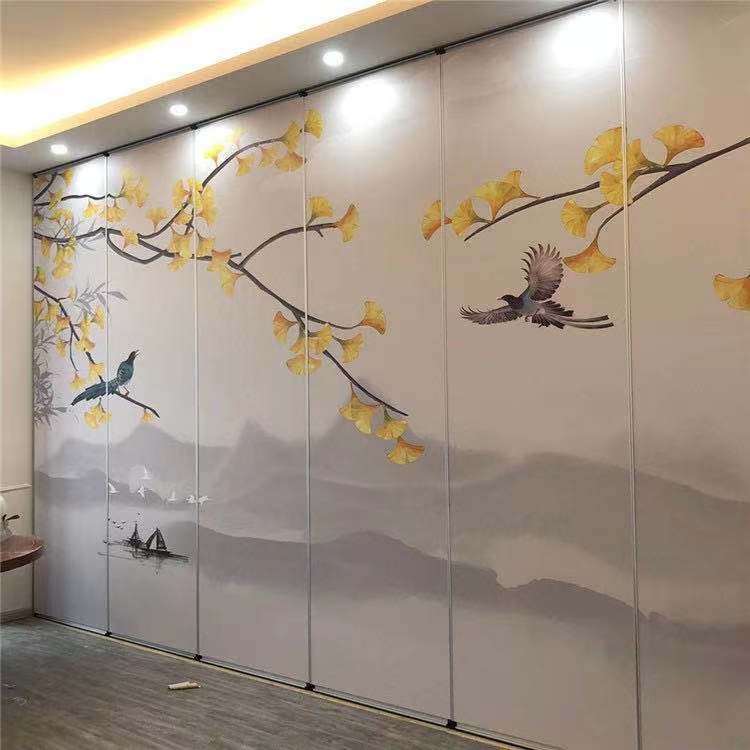山東酒店活動隔斷，吊軌道隔斷工程